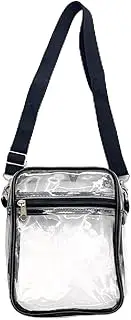 [YUESUO] Clear Crossbody Purse Bag with Front Pocket Removable Shoulder Strap for Concerts Sports Events Festivals