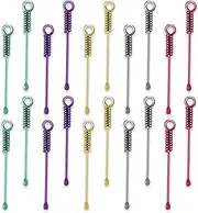 Prasacco 20 Pieces Tiny Alloy Mini Spoon, Portable Small Shovel Pendants Necklace for Small Things