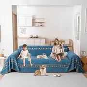 ROOMLIFE Couch Covers for 3 Cushion Couch-Boho Jacquard Sofa Cover for Pets Chenille Reversible Geometric Patterns Decorative Sofa Slipcovers Furniture Protector L Shaped Loveseat Futon Cover-71X118IN