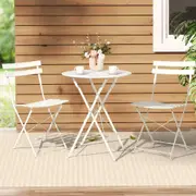 3 Piece Folding Outdoor Setting Bistro Set White