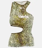 [Stella McCartney] Stella McCartney Sequined cutout tank top AU 4 multicoloured