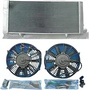All Aluminum Radiator + Fans For 1984-1994 Compatible For PEUGEOT 205 GTI 1.6L 1993 1992/1.9L 1986-1993 1992 1991
