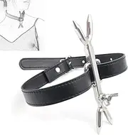 QRTBHOP BDSM Collar Sex SM Bondage Leather Collars Collar with Double Fork Adjustable Restraints Sex Toys for Women Men