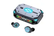 Gaming Bluetooth Earbuds Mecha Style Wireless Earphone for Games Bluetooth 5.3 Wireless Headset-Gray