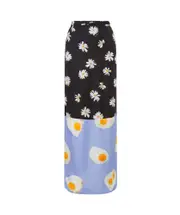 Moschino Long Twill Patchwork Skirt IT40,IT42,IT38 Black