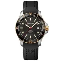 在飛比找PChome商店街優惠-瑞士 WENGER Seaforce系列潛水錶 黑金 橡膠錶