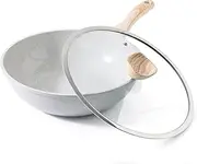 Kordisen Ceramic Wok Pan, 12 Inch Nonstick Wok with Lid, Healthy Non Toxic Woks & Stir-fry Pans for Cooking, Induction Cookware, PFOA & PFAS Free