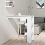 Generic Wall Bar Table High Gloss White 102x45x103.5 cm Engineered Wood