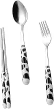 CIYODO Stainless Steel Kit for Boys and Girls Set of Forks Spoons Chopsticks Heat-Resistant Set for Home