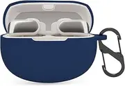 WUWOCJ Soft Silicone Protective Case Compatible with Bose Ultra Open Earbuds, Protective Skin Case Cover with Carabine (Navy)