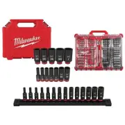 Milwaukee Shockwave 1/4 in. 3/8 in. Drive Deep Well Impact/Chrome Ratchet Socket