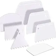 Teenitor Cake Scraper Cake Smoother, 7 Pcs Cake Icing Scraper Cake Smoother Scraper Cutters Smoother Tool Set