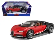 2016 Bugatti Chiron 1/18 Diecast Model Car Red & Black by Bburago
