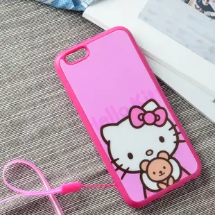 【GET IT】HELLO KITTY 掛繩iphone6/6S矽膠保護套軟殼外殼手機殼