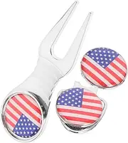 HANABASS 1Set Premium Hat Clip with Delicate Ball Marker Golf Divot Tool for Every Golfer Golfing Accessory for Course Performance and Giving