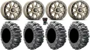 ITP Inertia Beadlock 15" Wheels Br +40mm 30" Bogger Tires Polaris Ranger XP 9/1K