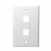 DataComm 20-3012-WH Keystone Wall Plates, 2-Port Mid-Size, White, (Box of 200)