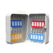 20 Hook Metal Wall Mount Security Key Cabinet Storage Box With Key Tag