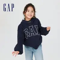 在飛比找蝦皮商城優惠-Gap 女童裝 Logo刷毛長袖外套 碳素軟磨系列-藏藍色(