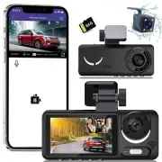 3 Channel Dash Cam,1080P Full UHD Front and Car CameraRear Inside,Car Camera ...