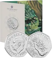 CrawleyCoins 2024 Harry P 06 Black Lake UK 50p BU Coin in Mint Sealed Pack