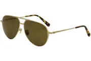 Brioni BR 0011S 0011/S 003 Matte Gold/Marble Titanium Pilot Sunglasses 59mm