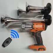 Ridgid Train Horn + Remote 18v Quad Drill Impact Sports Boat Air Compressor