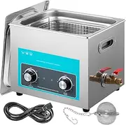 [DEFGHIJ] 15L Cleaner, 304 Stainless Steel, Knob Control, Heater & Timer for Jewelry, Watches, Glasses, Circuit Boards