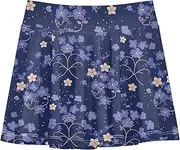 [FRODOTGV] Violet Blue Flowers Girls Athletic Skorts with Built in Shorts Active Skort for Toddler Girl Sports Skirts for Kids