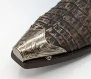 WESTERN COWBOY BOOT TIPS Pair - Silver Engraved Flat Tips CLR OXIDIZED GUN METAL