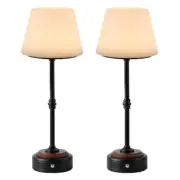 Cordless LED Table Lamp Set of 2, Dimmable Table Lamp with Solid BLACK-2PACK