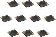 Set of 10, Black Bizen Comb Square Plate (607002), 9.4 x 9.4 x 1.2 inches (23.8 x 23.8 x 3 cm), Square Plate (Large) Setomonohonpo