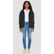 Replay Womens Second Life Organic Cotton Hoodie Zip Fleece Black