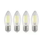 4 x LED Filament Candle Lamp E27 4W 6000k Day Light 450 Lm Glass Bulb 360° SAA