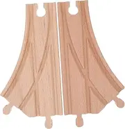 Educational Wooden Train Track Accessories 2pcs Switch Tracks Model Train Set Expansion Train Sets Compatible
