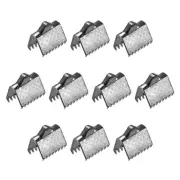 100Pcs Ribbon Crimp Clamp Ends 8mm Cord End Clasp for DIY Craft Metallic Black