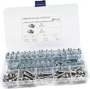 EXAOMBLE 120pcs Manganese Steel U Nut Fasteners Easy Install U Clips for Motorcycle Bodywork Panels and Bumper Fixing Durable Self Tapping Nut Silver