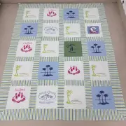 Handmade Hawaii Surfing Island 100%Cotton Patchwork quilt top/topper 73x86"