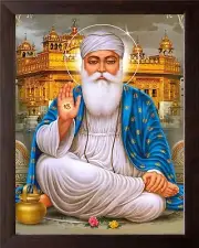 Multicolor Religious' Guru Nanak Dev ji and Golden Temple (Size: 30X23.5X1.5 CM)