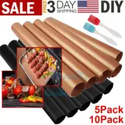 5/10x BBQ Grill Mat Copper Pad Non Stick Barbecue Bake Cooking Mat Chef Reusable