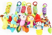 Toyvian 3pcs Bedside Bells Cartoon Animal Rattle for Crib Stroller Carrier Rotating Wind Chime Lion Dog Owl Engaging Present for Newborns
