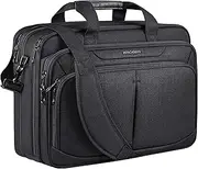 KROSER Laptop Bag 18" Expandable Lightweight Briefcase for 17.3" Laptop Premium Business Work Bag Water-Repellent Messenger Bag with RFID Pockets for School/Travel/Women/Men-Black
