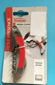 *STOCKING STUFFER! TRUDEAU- WAITER CORKSCREW-RED HANDLE-FREE SHIPPING*