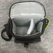 EveCase Small Camera Bag Black Multi Storage Zipper Pockets Shoulder Strap Nylon