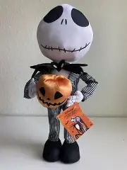 Jack Skellington Plush Door Greeter Holding Pumpkin Nightmare Before Christmas