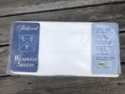 Vintage Fieldcrest White Full Size Flat Sheet Wearwell NOS Sealed Package