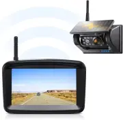 Magnetic Solar Wireless Backup Camera, 5" HD Monitor, 2-Min Installation True...