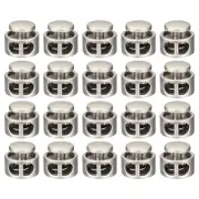 30pcs Double Hole Spring Clasps Toggle Fastener Locks End, Pearl Nickel