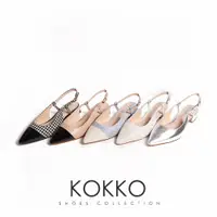 在飛比找蝦皮商城優惠-KOKKO異材質拼接小香風顯瘦為彎折半包鞋