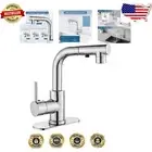 Single Handle Polished Sink Faucet with Pull Down Sprayer and Three Spray Modes